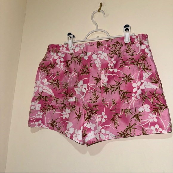 Women’s DKR & Co Swimwear Y2K Camo Floral Pink and Tan Tie Swim Shorts Size: L - Picture 10 of 16